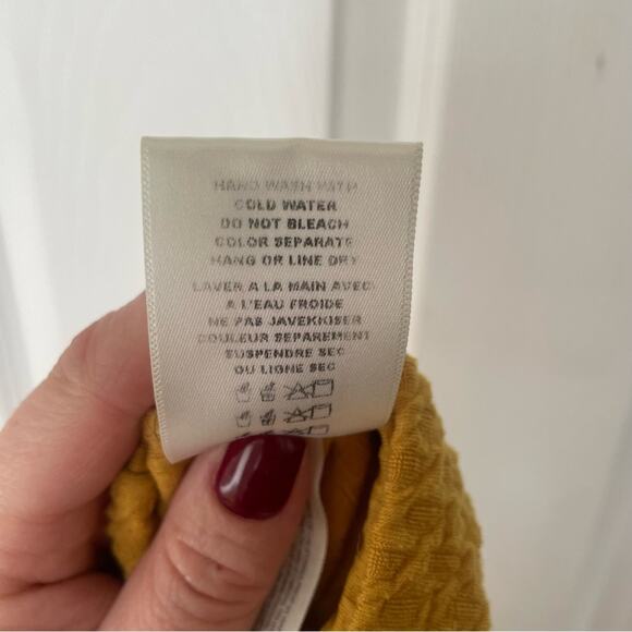 Anthropologie Mustard Yellow Textured Sleeveless Blouse - Picture 5 of 5